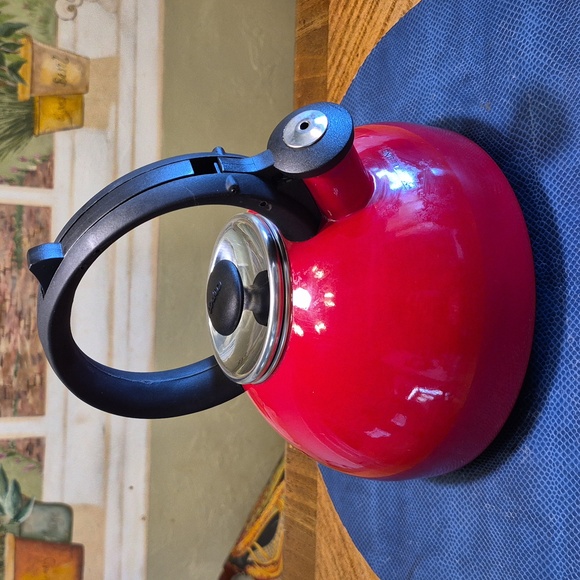 Copco Porcelain Enamel On Steel Tea Kettle Red (#TK-2) - Picture 4 of 15